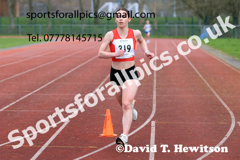Womens Under-17s Young Athletes 5k, 2026 Northern Mens 12 and Womens 6 Stage Road Relays and Young Athletes 5k, Sheepmount Stadium, Carlisle. Photo: David T. Hewitson/Sports for All Pics